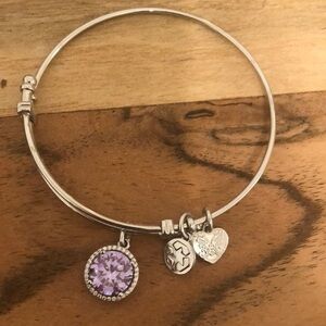 Angelica Silver Amethyst Bangle